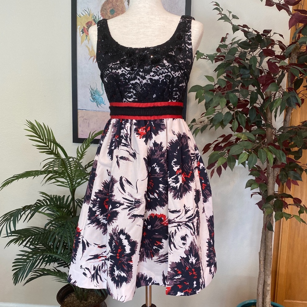 Anthropologie Floral, Lace and Sequin Dress. EUC.